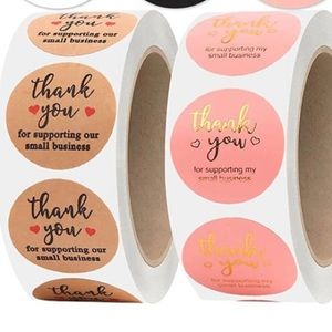 1000 1” Thank You Stickers